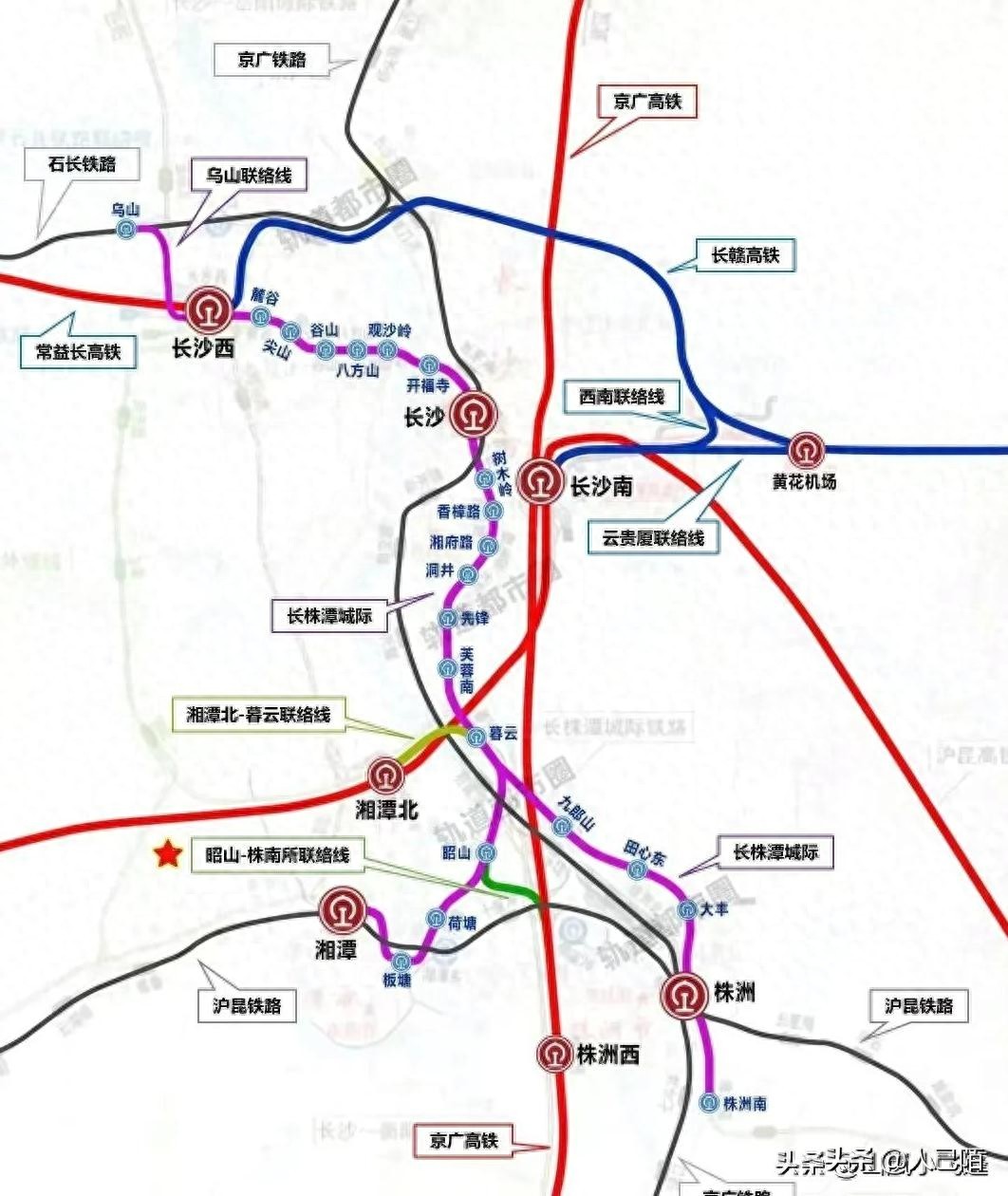 长沙铁路枢纽四大火车站、相互之间的距离、行车路线详解