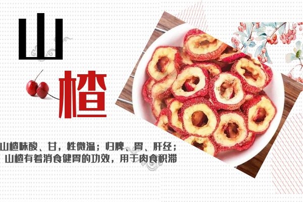 山楂味酸、甘,性微温;归脾、胃、肝经.jpg 山楂味酸、甘,性微温;归脾、胃、肝经.jpg